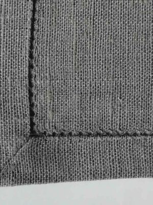 santa's_Grey Linen napkins 14cm x 14cm